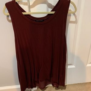 Maroon banana republic tank with sheer split back